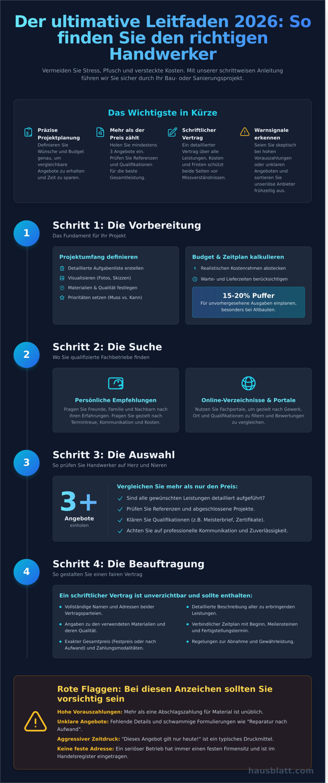 Wie man den richtigen Handwerker findet: Der ultimative Leitfaden 2026 - Infographic