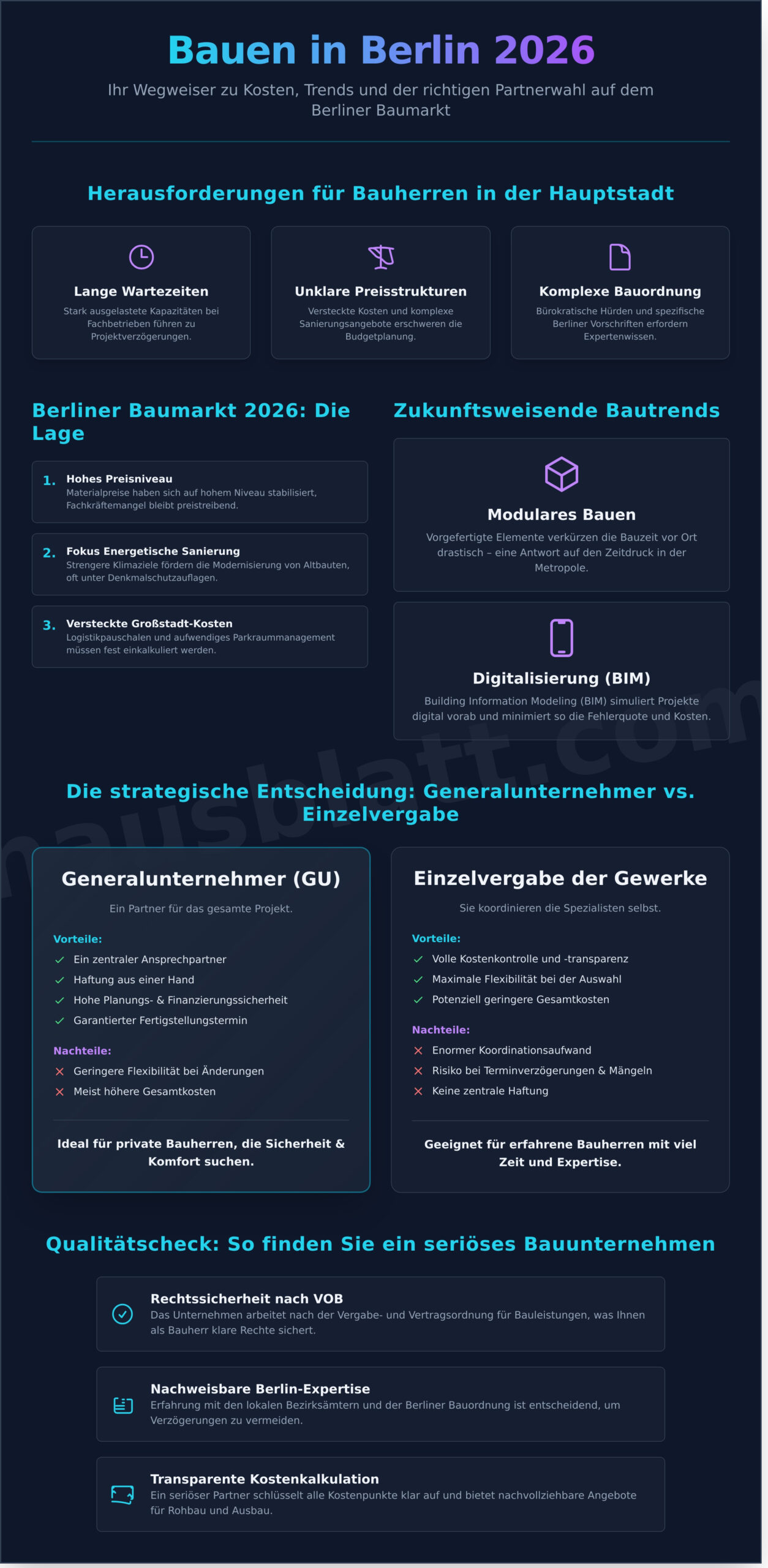 Bauunternehmen Berlin: Den richtigen Partner für Ihr Bauprojekt finden (2026) - Infographic