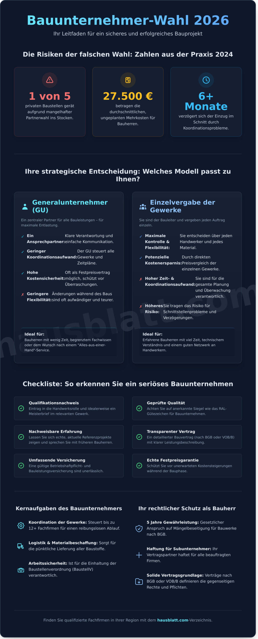 Bauunternehmer finden: Der ultimative Ratgeber für Ihr Bauprojekt 2026 - Infographic