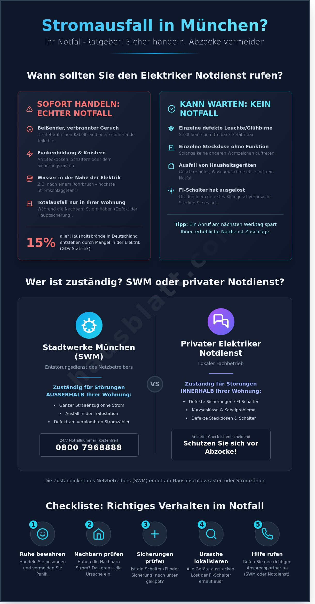 Elektriker Notdienst München: Schnelle Hilfe, Kosten & Anbieter-Check 2026 - Infographic