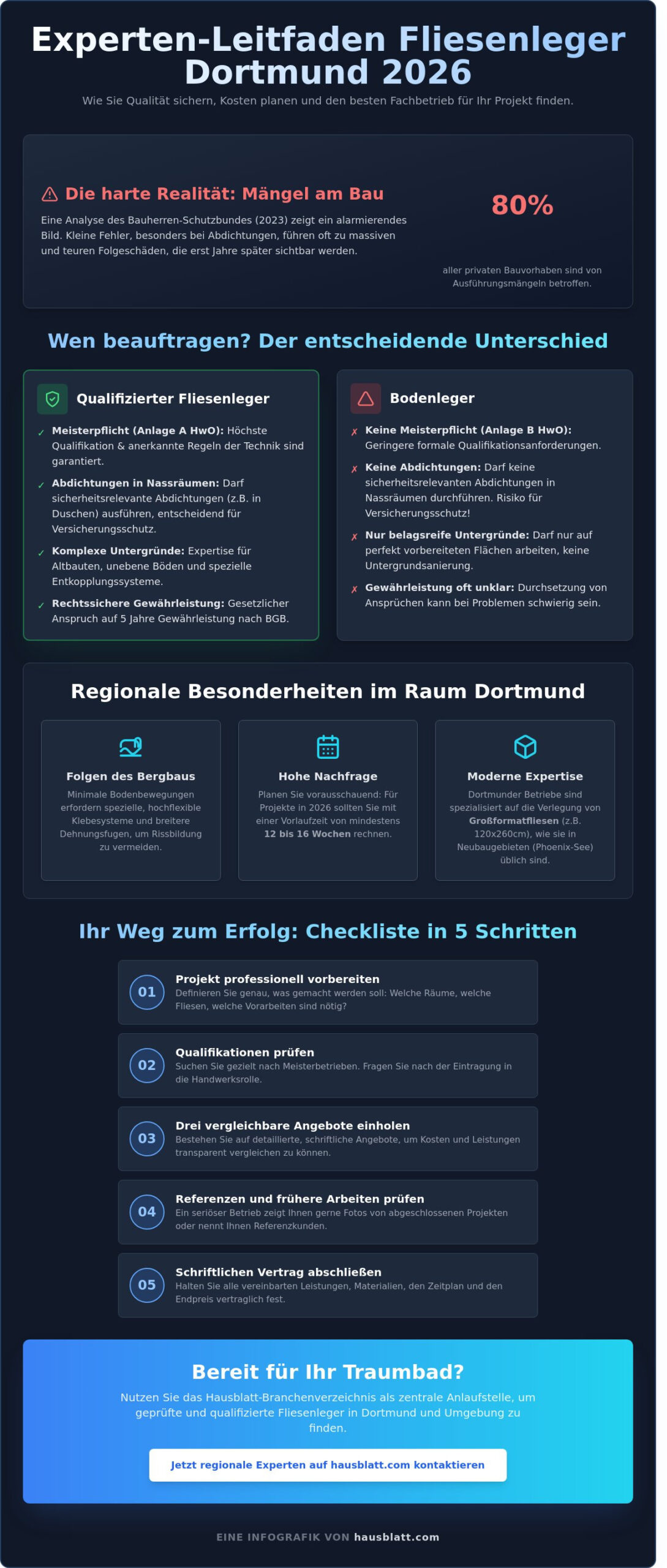 Fliesenleger Dortmund: Der ultimative Ratgeber für Ihr Projekt 2026 - Infographic