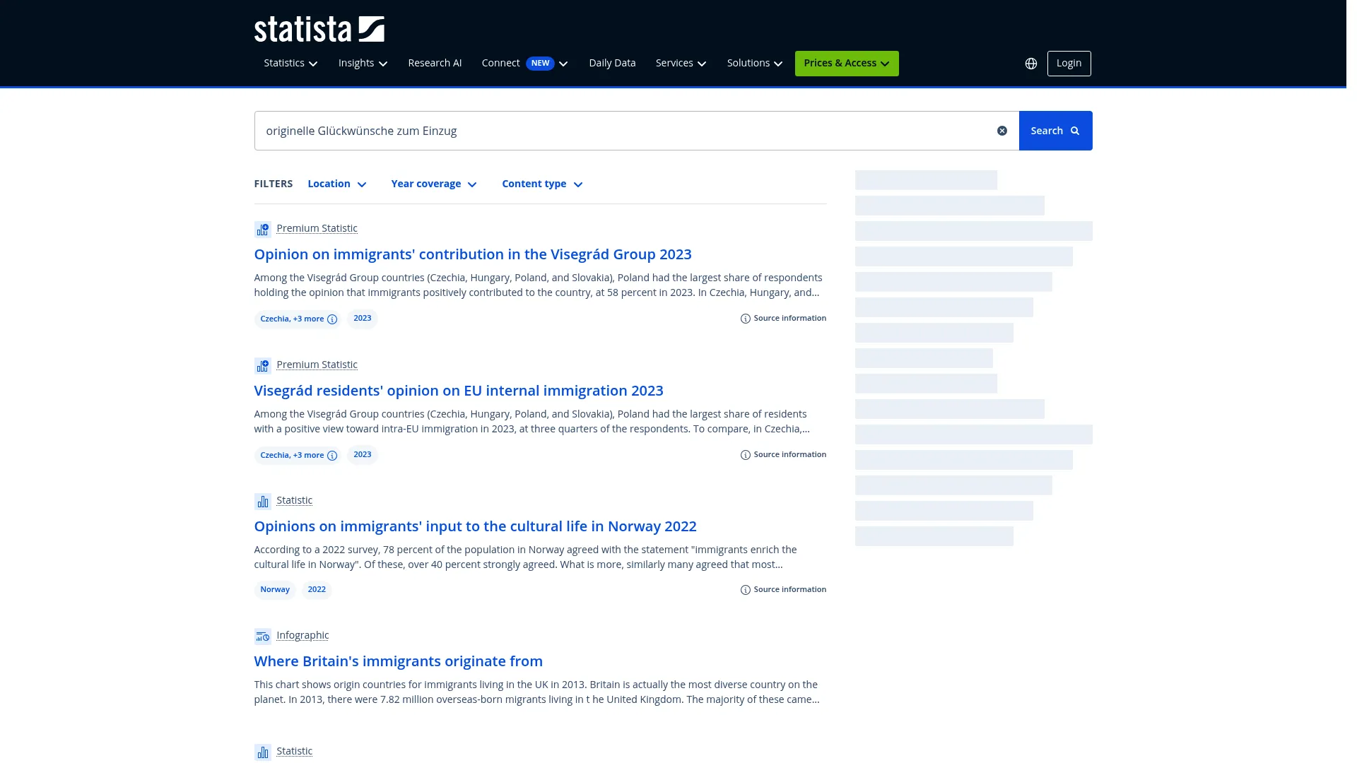 Screenshot of www.statista.com