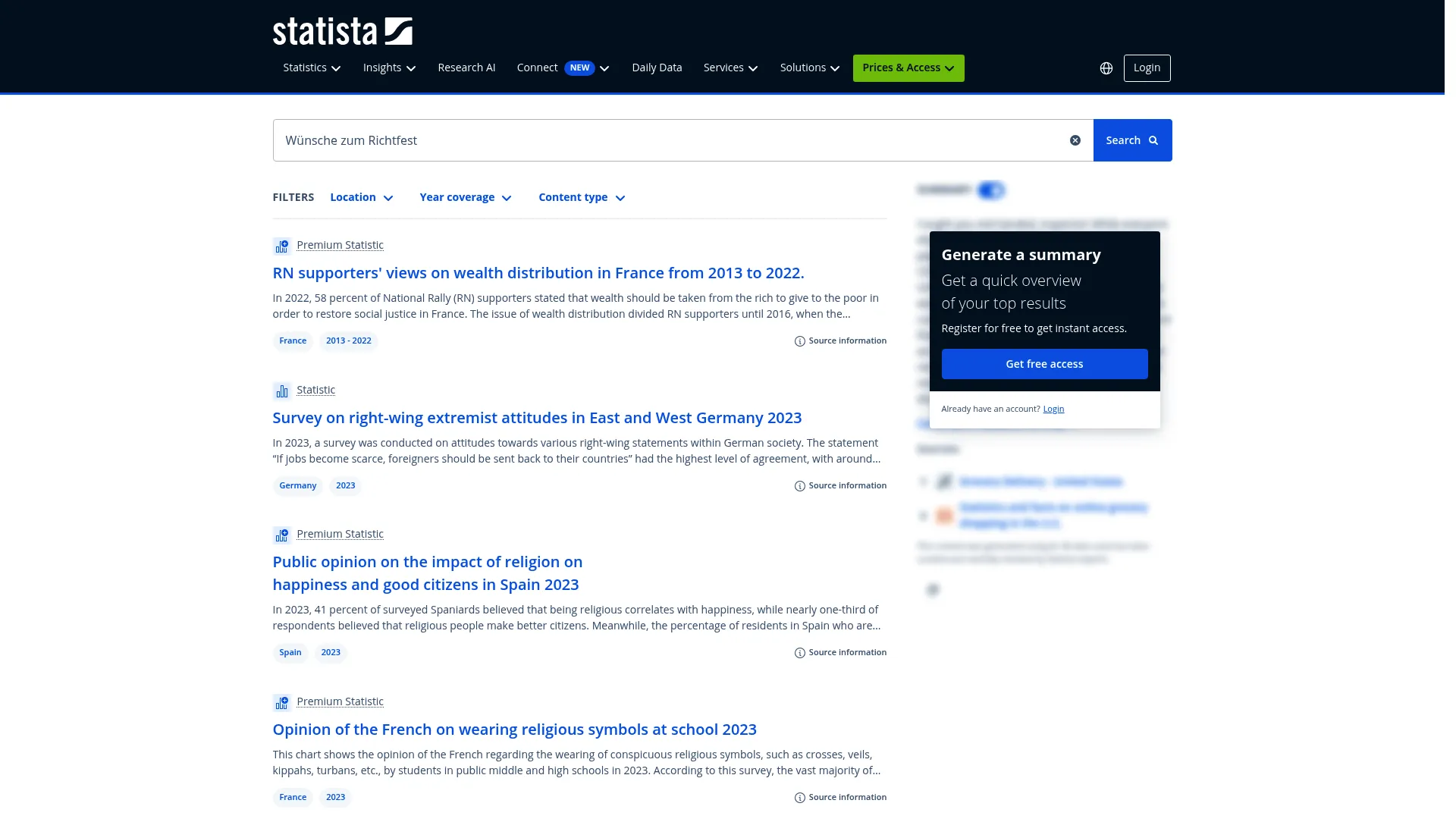 Screenshot of www.statista.com